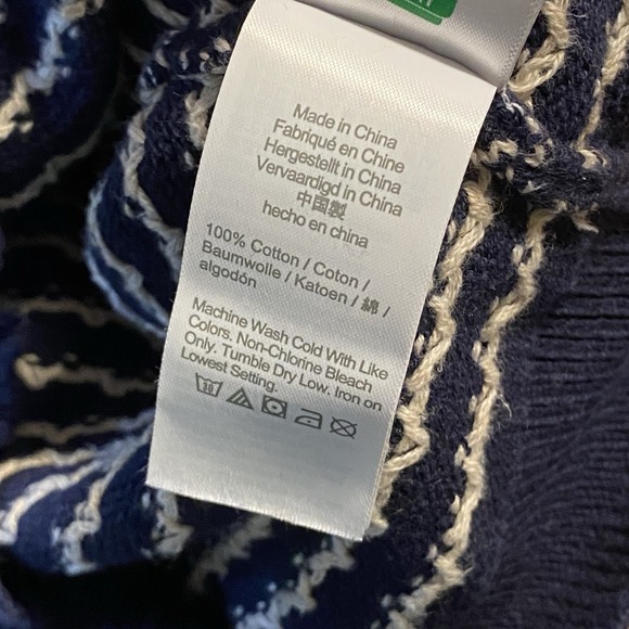 Crewcuts Boys Fair Isle Polar Bear Sweater Navy Blue 100% Cotton Size S 6-7 - Picture 7 of 9